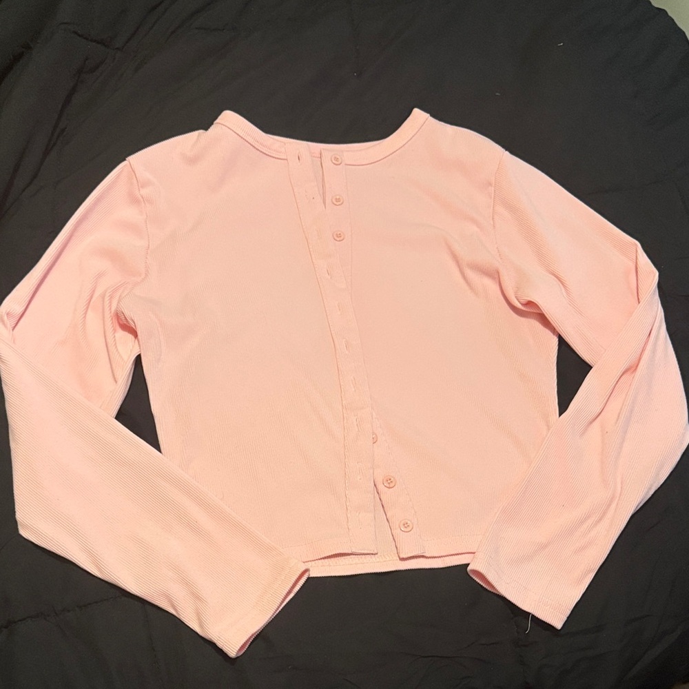 Pink Button-Up Cardigan